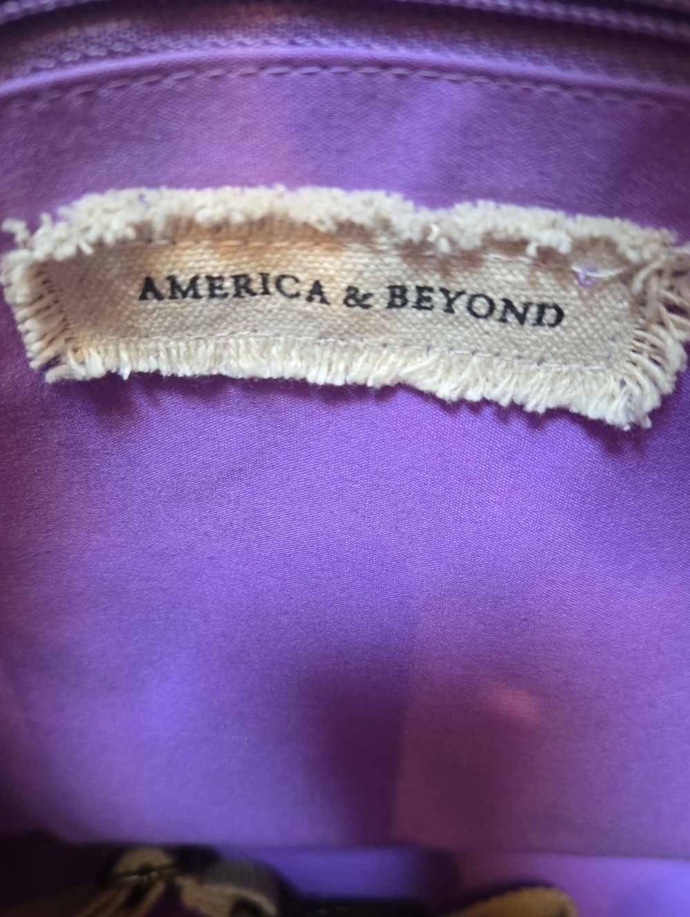 America & Beyond Tan Jute Lavender Leopard Print Versatile Bag - Picture 8 of 13